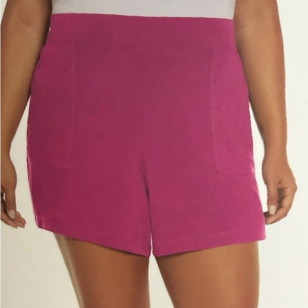 Wildfox High Waist Magenta Rayon Shorts